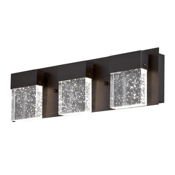 Cava II Three-Light 21-Watt LED Indoor Wall Fixture, Matte Black Finish