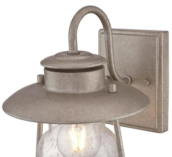 Santa Fe One-Light Outdoor Wall Fixture, Weathered Steel Finish