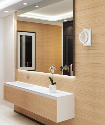 Maddox One-Light Dimmable LED Indoor/Outdoor Wall Fixture, Matte White Finish