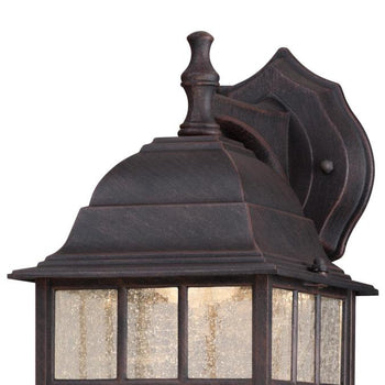 Dimmable One-Light LED Outdoor Wall Lantern, Weathered Patina Finish