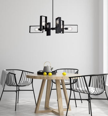 Porter Six-Light Indoor Chandelier, Matte Black Finish