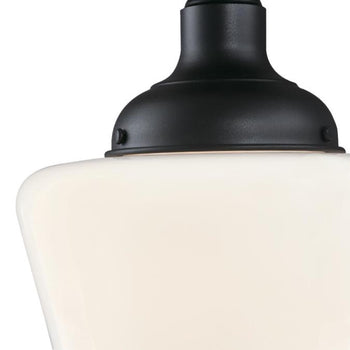 Scholar 9-Inch One-Light Outdoor Semi-Flush Mount Ceiling Fixture, Textured Black Finish