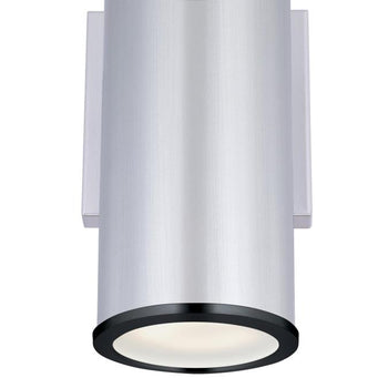 Mayslick Two-Light Dimmable LED Outdoor Wall Fixture with Up and Down Light, Nickel Luster Finish