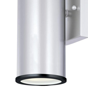 Mayslick Two-Light Dimmable LED Outdoor Wall Fixture with Up and Down Light, Nickel Luster Finish