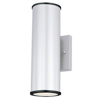 Mayslick Two-Light Dimmable LED Outdoor Wall Fixture with Up and Down Light, Nickel Luster Finish