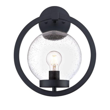 Palm Beach One-Light Outdoor Wall Fixture, Textured Black Finish