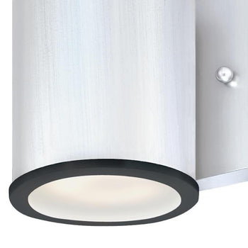 Mayslick One-Light Dimmable LED Outdoor Wall Fixture, Nickel Luster Finish, Dark Sky Friendly