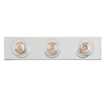 Three-Light Interior Bath Bar, Chrome Finish
