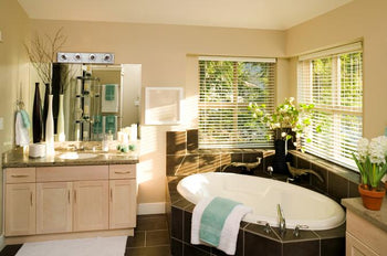 Four-Light Interior Bath Bar, Beveled Mirror