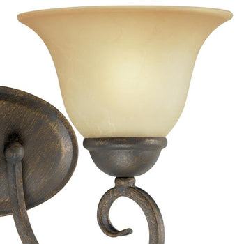 Two-Light Interior Wall Fixture, Ebony Bronze Finish with Aged Alabaster Glass