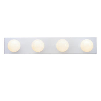 Four-Light Interior Bath Bar, White Finish