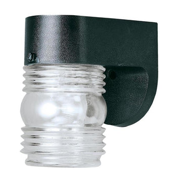 One-Light Outdoor Wall Fixture, Black Finish on Polypropylene