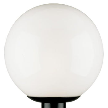 One-Light Post-Top Exterior Lantern, Black Finish Polycarbonate with White Acrylic Globe