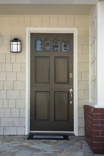 One-Light Exterior Wall Lantern, Textured Black Finish on Cast Aluminum with Frosted Acrylic Lens