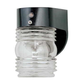 One-Light Outdoor Wall Fixture, Black Finish on Polycarbonate