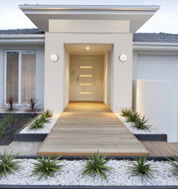 one-Light Outdoor Wall Fixture, White Finish
