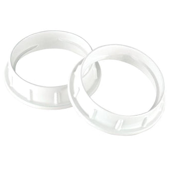 2 Aluminum Shade Rings for Medium Base Sockets, White Finish