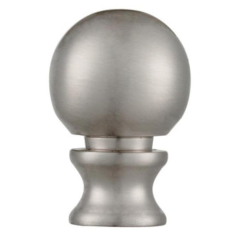 Classic Ball Lamp Finial, Brushed Nickel Finish