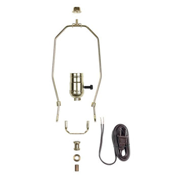 Make-A-Lamp 3-Way Socket Kit, Polished Brass Finish