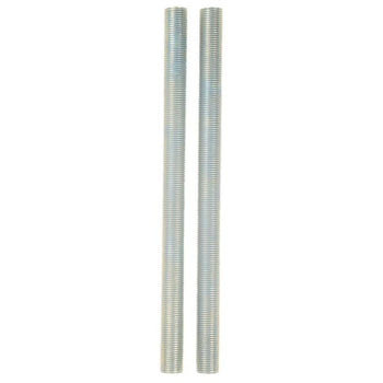 2 Steel Nipples, Zinc-Plated, 4-Inch Long