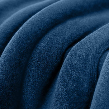 Plush Sherpa Fleece Throw Blanket Navy