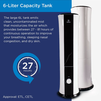 28-inch Cool Mist Ultrasonic Tower Humidifier