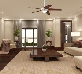 Bendan LED 52-Inch Five-Blade Indoor Ceiling Fan, Brushed Nickel Finish with Hammered Accents and Dimmable LED Light Kit