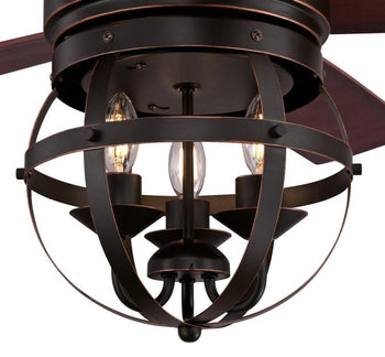 Stella Mira 52-Inch Five-Blade Indoor Ceiling Fan, Oil Rubbed Bronze Finish with Dimmable LED Light Kit