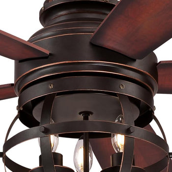Stella Mira 52-Inch Five-Blade Indoor Ceiling Fan, Oil Rubbed Bronze Finish with Dimmable LED Light Kit