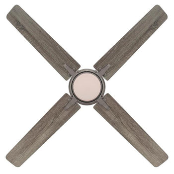 Cliff 56-Inch Reversible Four-Blade Indoor Ceiling Fan, Industrial Steel Finish with Dimmable LED Light Kit, Remote Control Included
