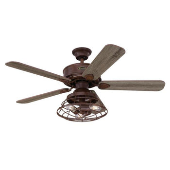 Barnett 48-Inch Reversible Five-Blade Indoor Ceiling Fan, Barnwood Finish with Dimmable LED Light Kit, Remote Control Included
