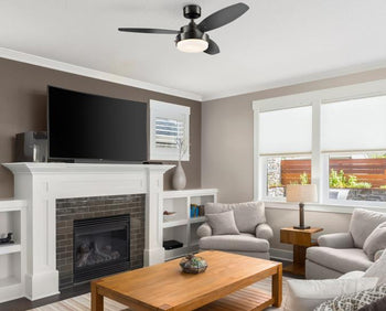 Alloy 42-Inch Three-Blade Indoor Ceiling Fan, Gun Metal Finish with LED Light Fixture