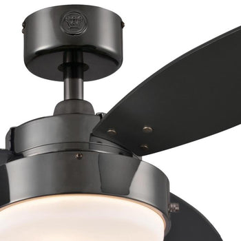 Alloy 42-Inch Three-Blade Indoor Ceiling Fan, Gun Metal Finish with LED Light Fixture