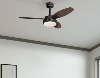 Alloy 42-Inch Three-Blade Indoor Ceiling Fan, Oil Rubbed Bronze Finish with LED Light Fixture