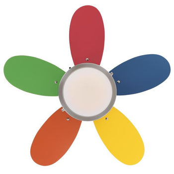 Roundabout 30-Inch Five-Blade Indoor Ceiling Fan, Brushed Nickel Finish with Dimmable LED Light Fixture