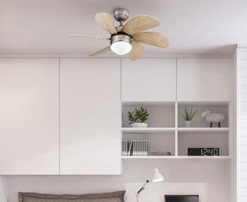 Turbo Swirl 30-Inch Six-Blade Indoor Ceiling Fan, Brushed Aluminum Finish with Dimmable LED Light Fixture
