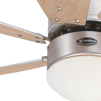 Turbo Swirl 30-Inch Six-Blade Indoor Ceiling Fan, Brushed Aluminum Finish with Dimmable LED Light Fixture