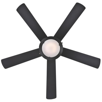 Comet 52-Inch Five-Blade Indoor Ceiling Fan, Matte Black Finish with Dimmable LED Light Fixture