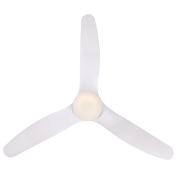 Carla 46-Inch Three-Blade Indoor Ceiling Fan, White Finish with Dimmable LED Light Fixture, Remote Control Included
