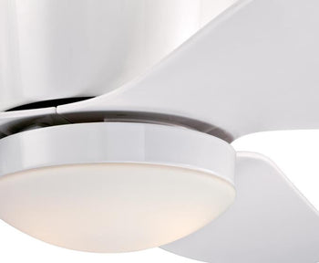 Carla 46-Inch Three-Blade Indoor Ceiling Fan, White Finish with Dimmable LED Light Fixture, Remote Control Included