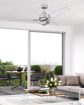 Julien 54-Inch Three-Blade Indoor Ceiling Fan, Brushed Nickel Finish, Remote Control Included