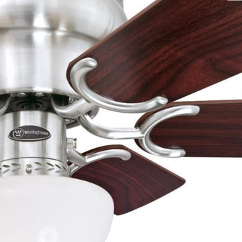 Petite 30-Inch Six-Blade Indoor Ceiling Fan, Brushed Nickel Finish with LED Light Fixture