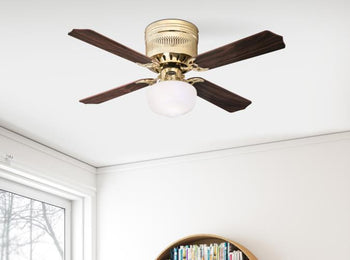 Casanova Supreme 42-Inch Four-Blade Indoor Ceiling Fan, Polished Brass Finish with LED Light Fixture