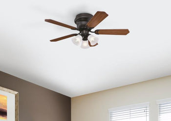 Contempra Trio 42-Inch Five-Blade Indoor Ceiling Fan, Oil Rubbed Bronze Finish with Dimmable LED Light Fixture