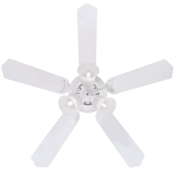 Contempra Trio 42-Inch Five-Blade Indoor Ceiling Fan, White Finish with Dimmable LED Light Fixture