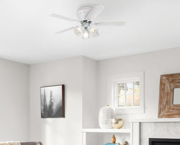 Contempra Trio 42-Inch Five-Blade Indoor Ceiling Fan, White Finish with Dimmable LED Light Fixture