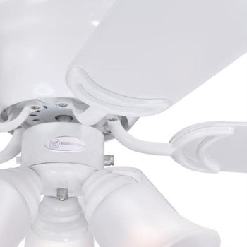 Contempra Trio 42-Inch Five-Blade Indoor Ceiling Fan, White Finish with Dimmable LED Light Fixture