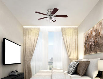 Contempra Trio 42-Inch Five-Blade Indoor Ceiling Fan, Brushed Nickel Finish with Dimmable LED Light Fixture