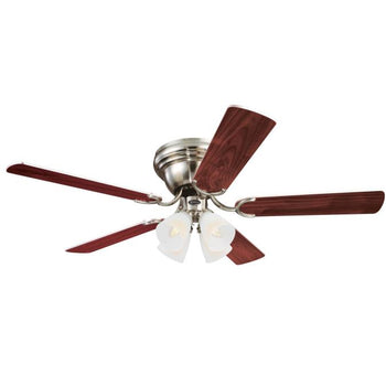 Contempra IV 52-Inch Five-Blade Indoor Ceiling Fan, Brushed Nickel Finish with Dimmable LED Light Fixture