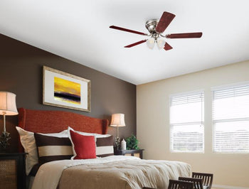 Contempra IV 52-Inch Five-Blade Indoor Ceiling Fan, Brushed Nickel Finish with Dimmable LED Light Fixture